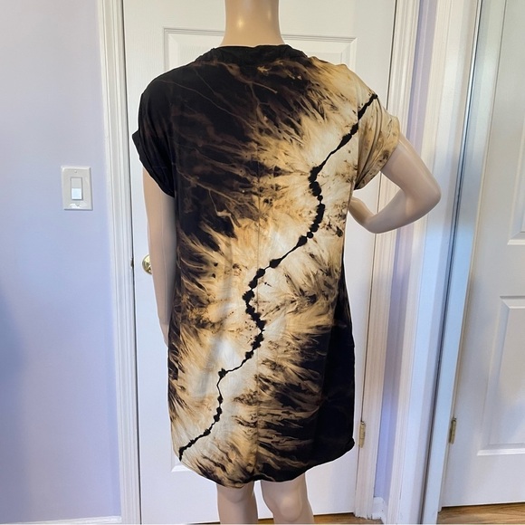 Reverse tie dye dress short sleeve lightning galaxy M black Milky Way - Picture 2 of 13